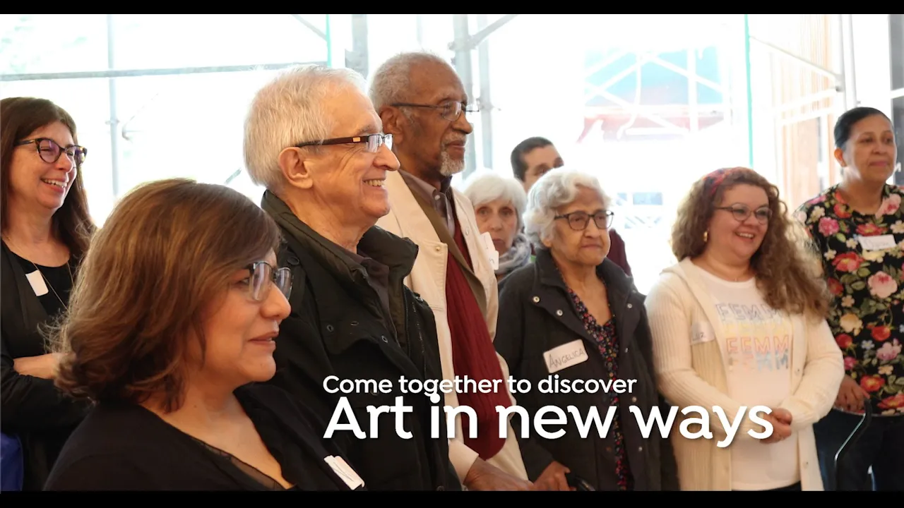 People gathered for art appreciation event